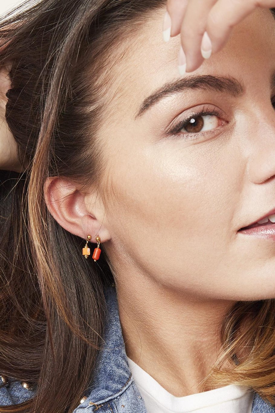 Pendientes Comma Blanco Acero inoxidable Imagen2